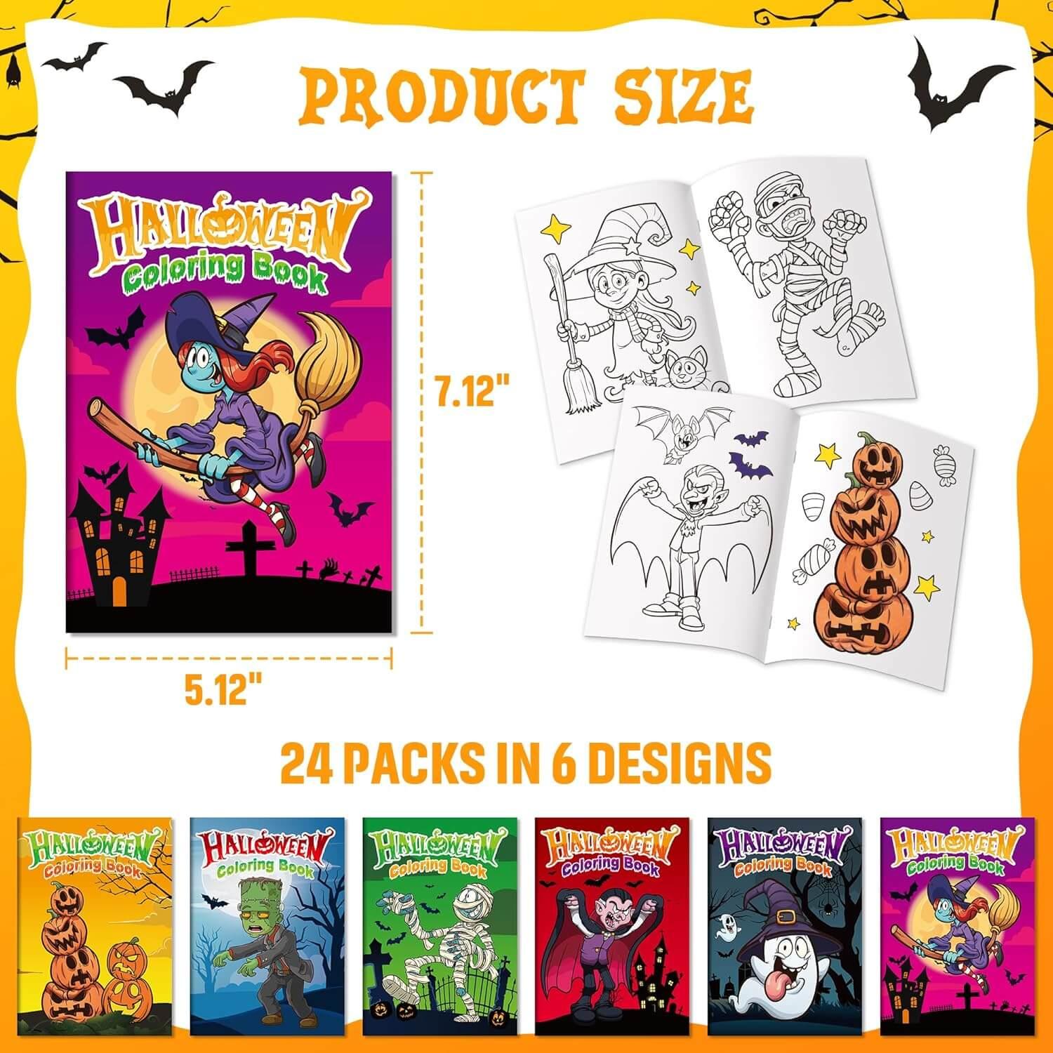 24 Pack Halloween Coloring Books