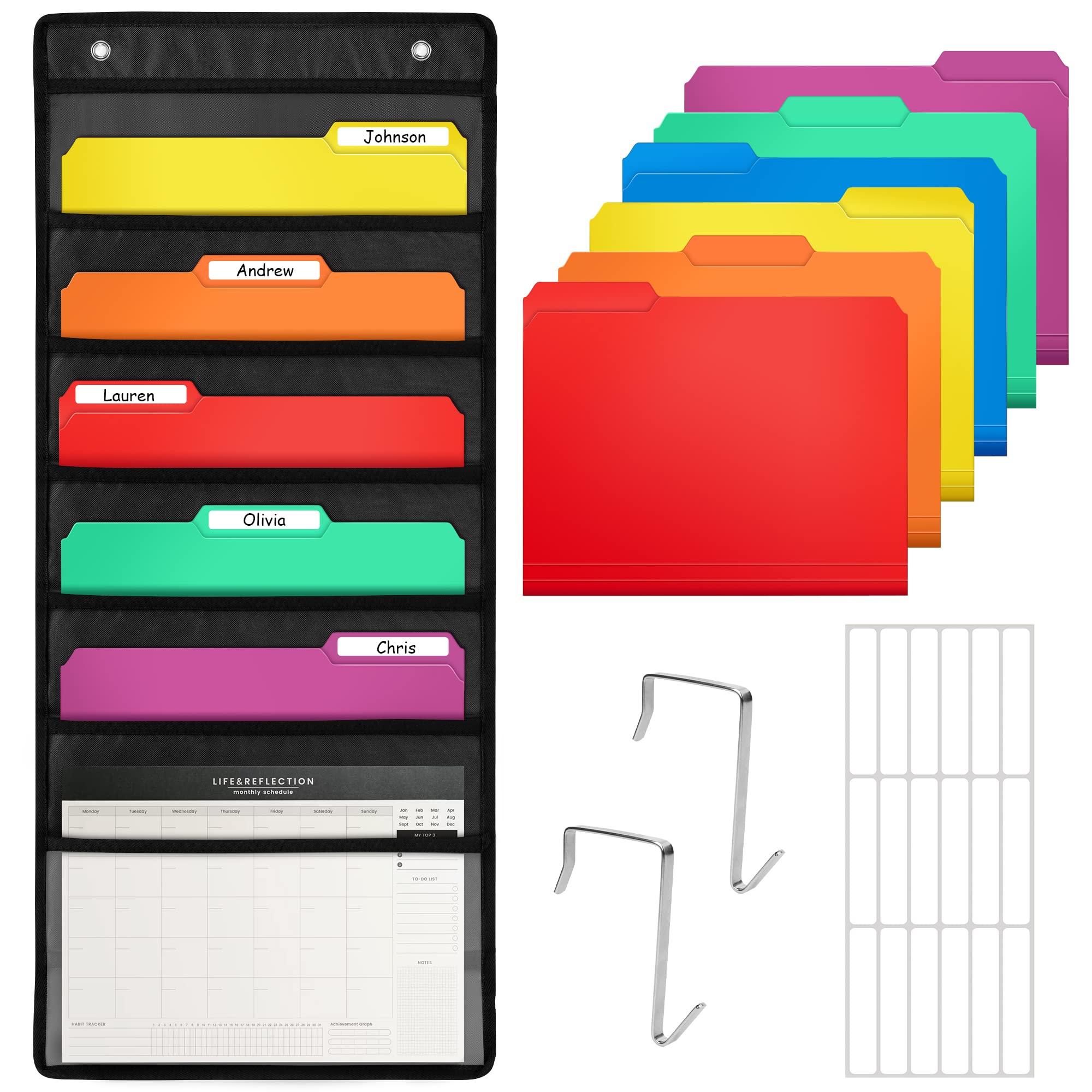 Wall Hanging File Organizer with 6 Folder