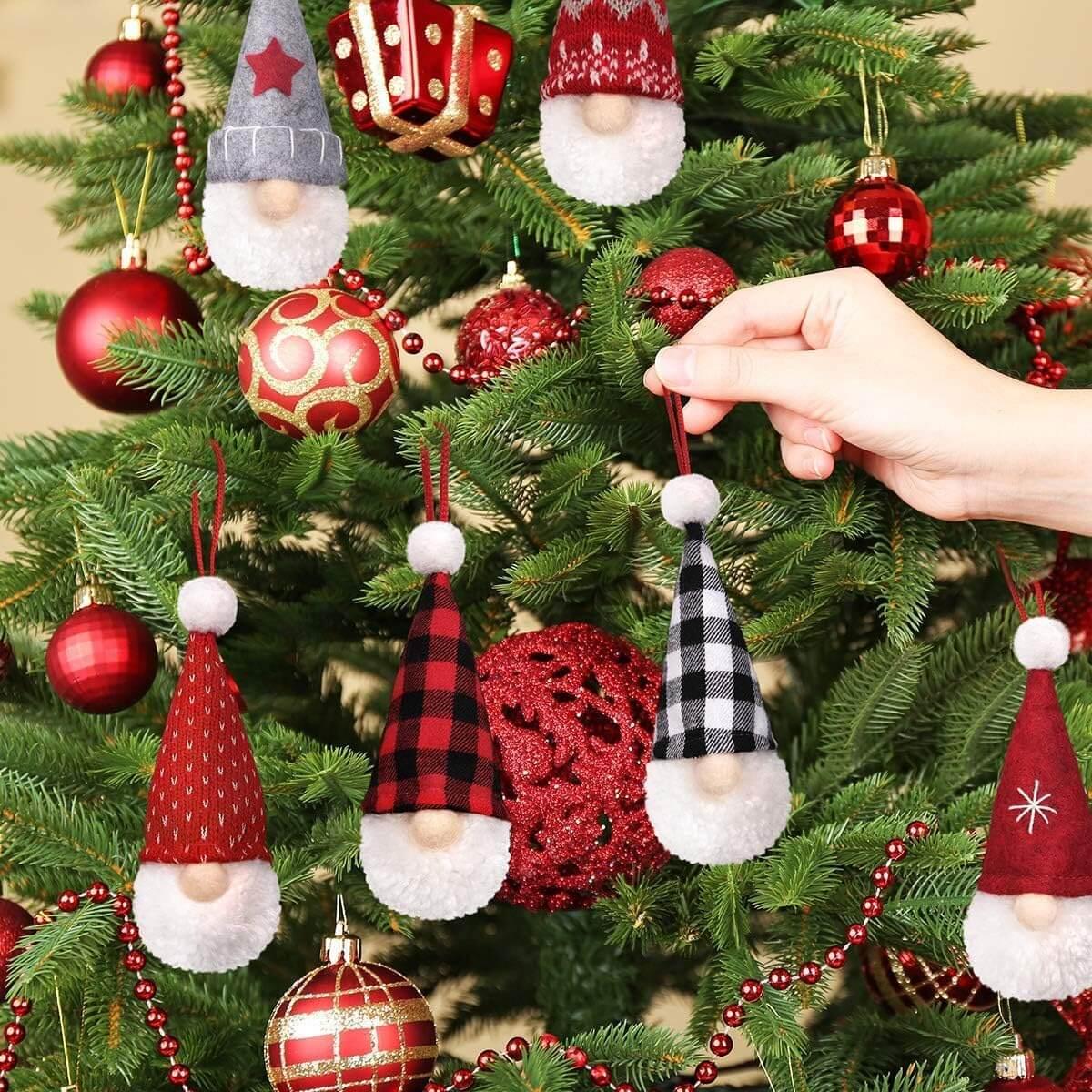 Gnome Christmas Ornaments Set of 6