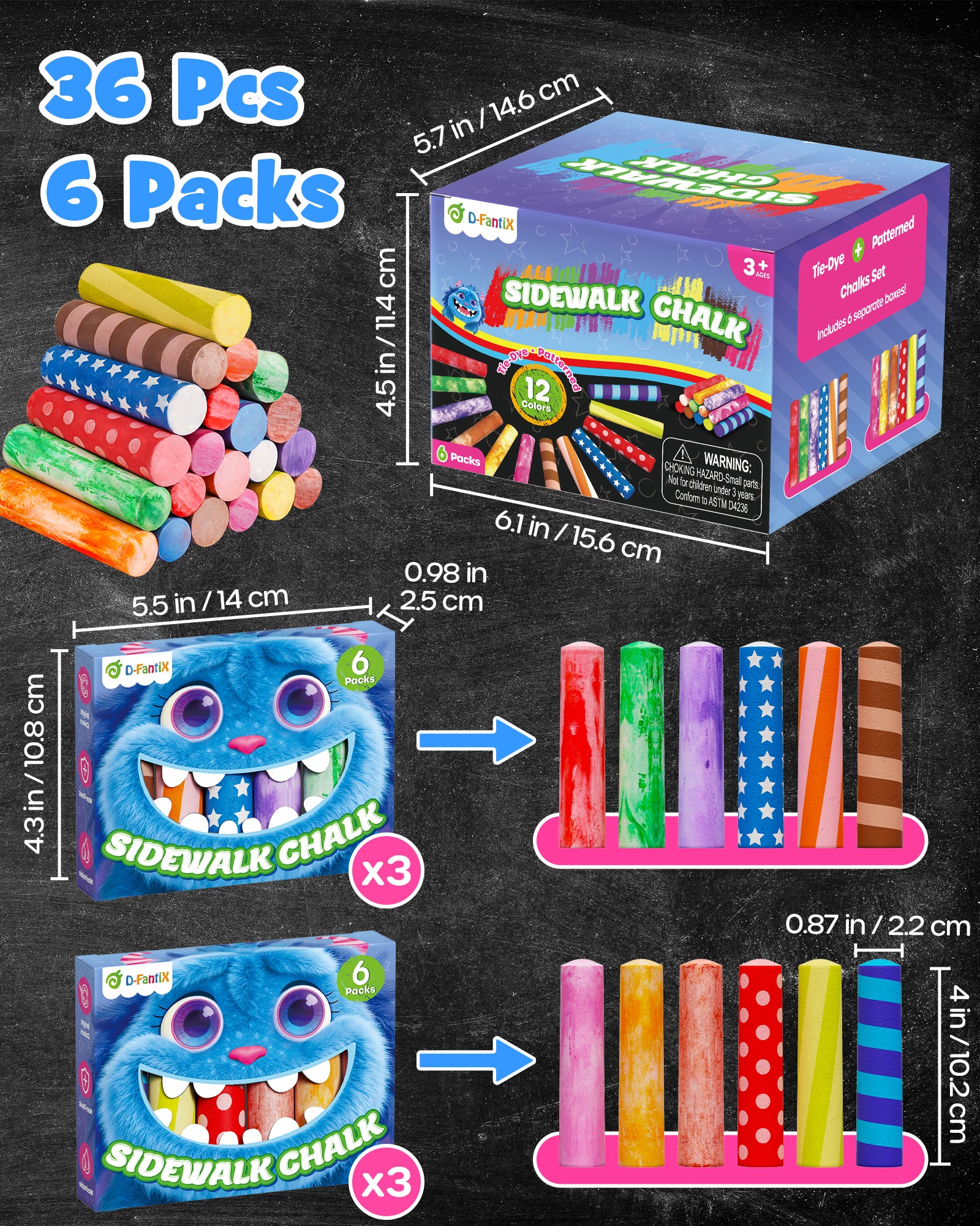 Washable Sidewalk Chalk for Kids