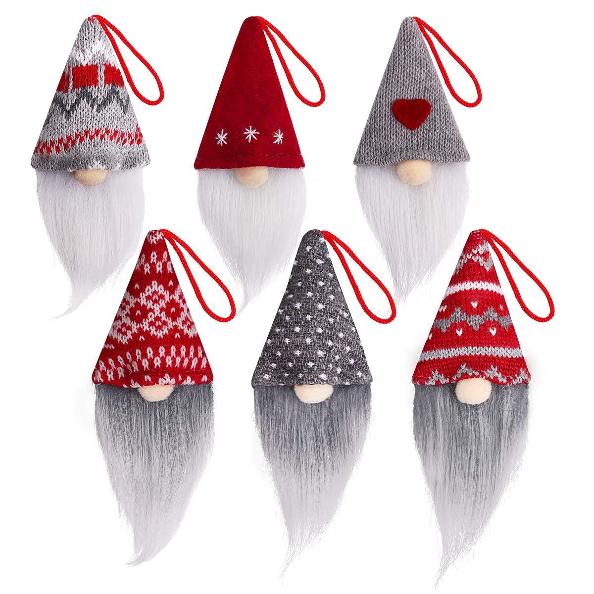 Gnome Christmas Ornaments Set of 6