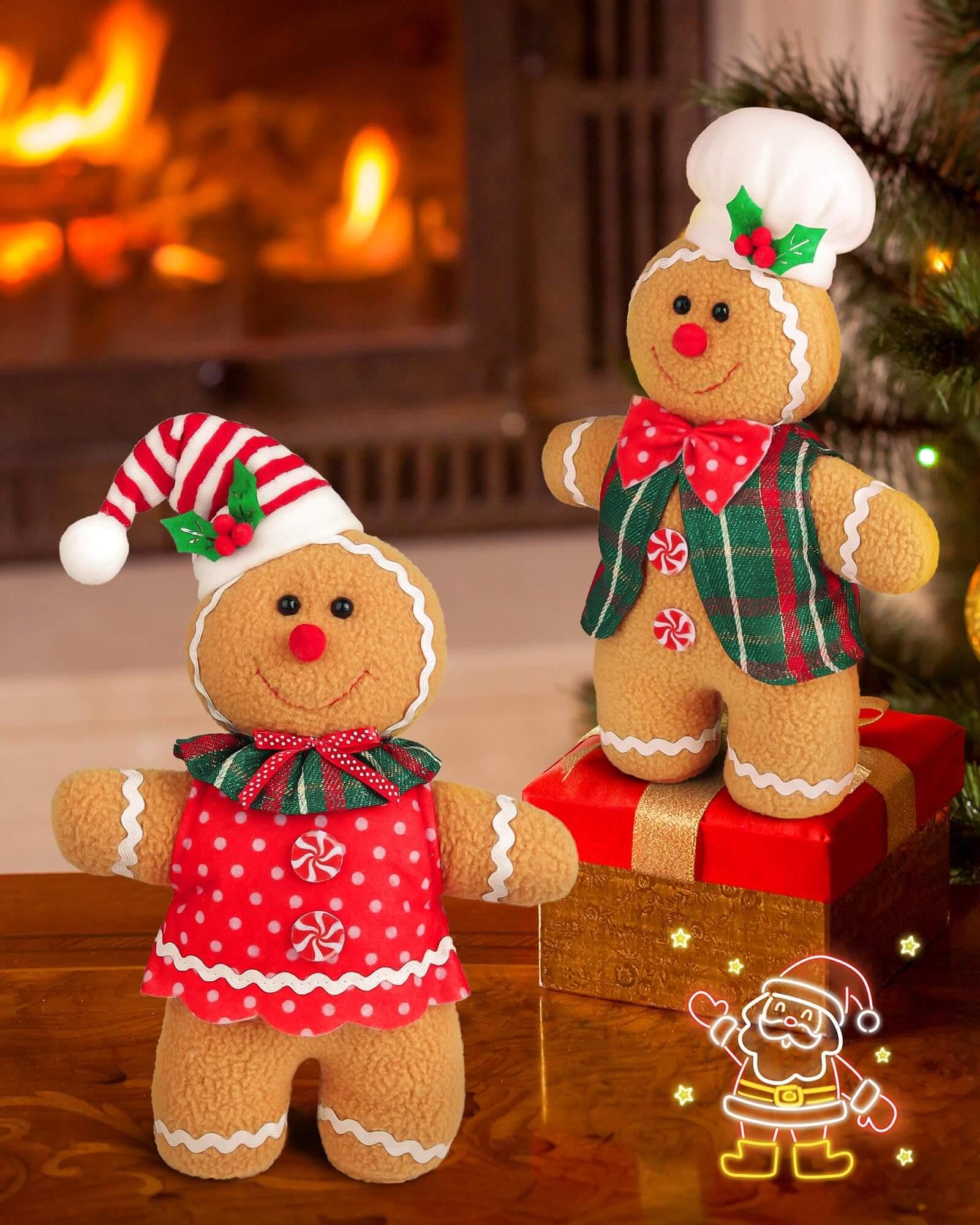 Gingerbread Man Christmas Plush Doll Sets