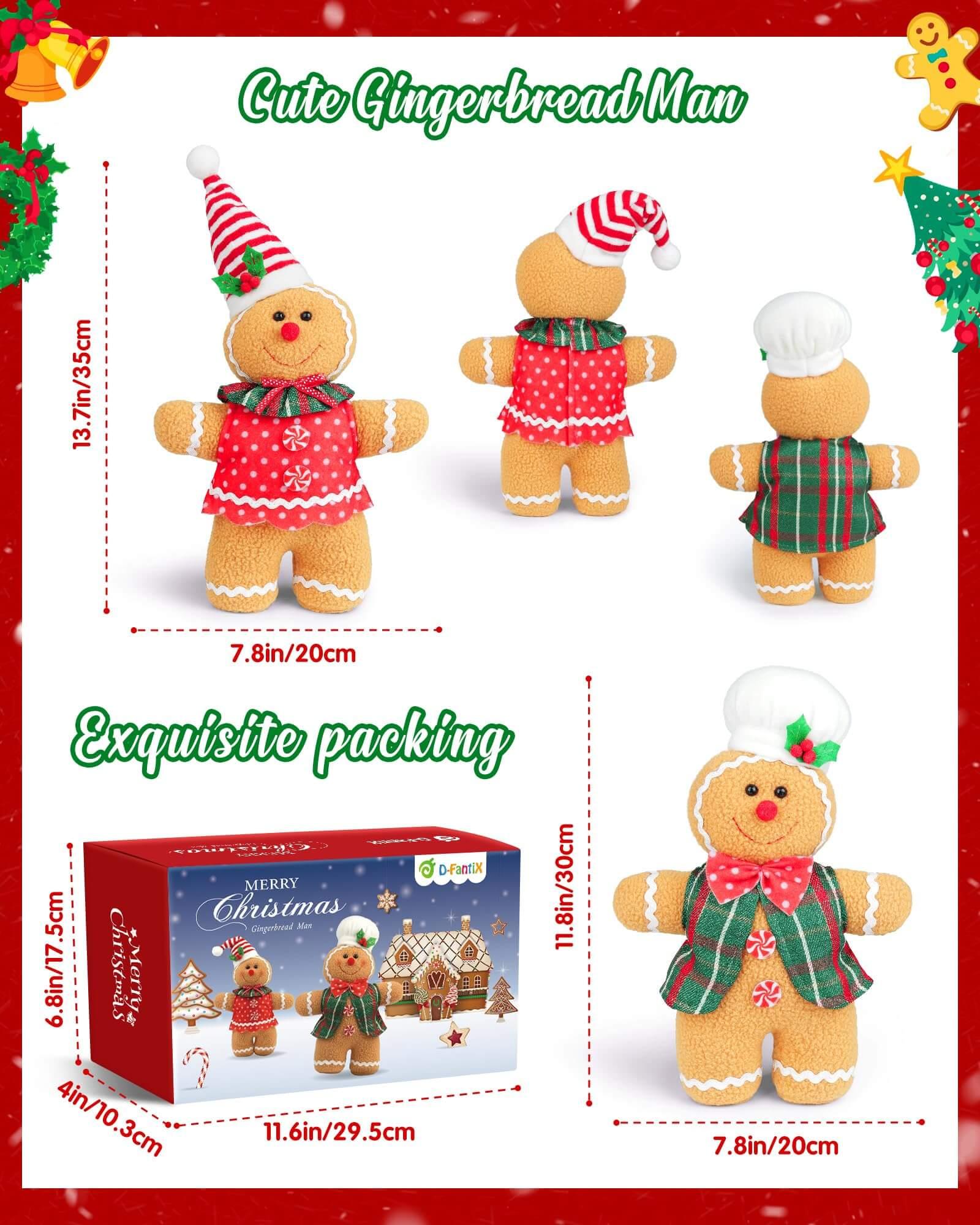 Gingerbread Man Christmas Plush Doll Sets