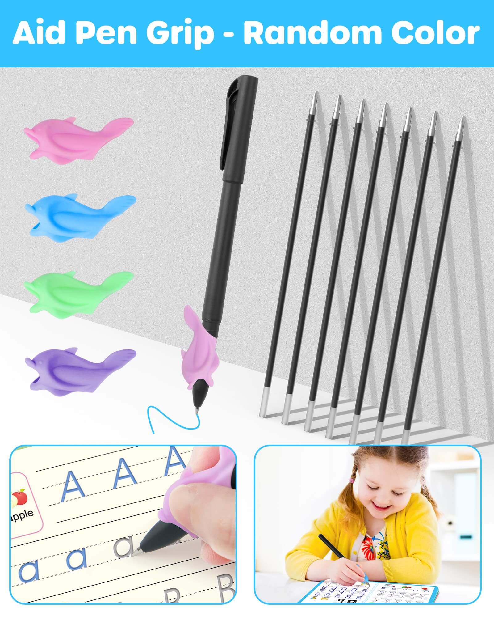 20Pcs Magic Pens & Refills for Magic Grooved Writing Practice Workbooks