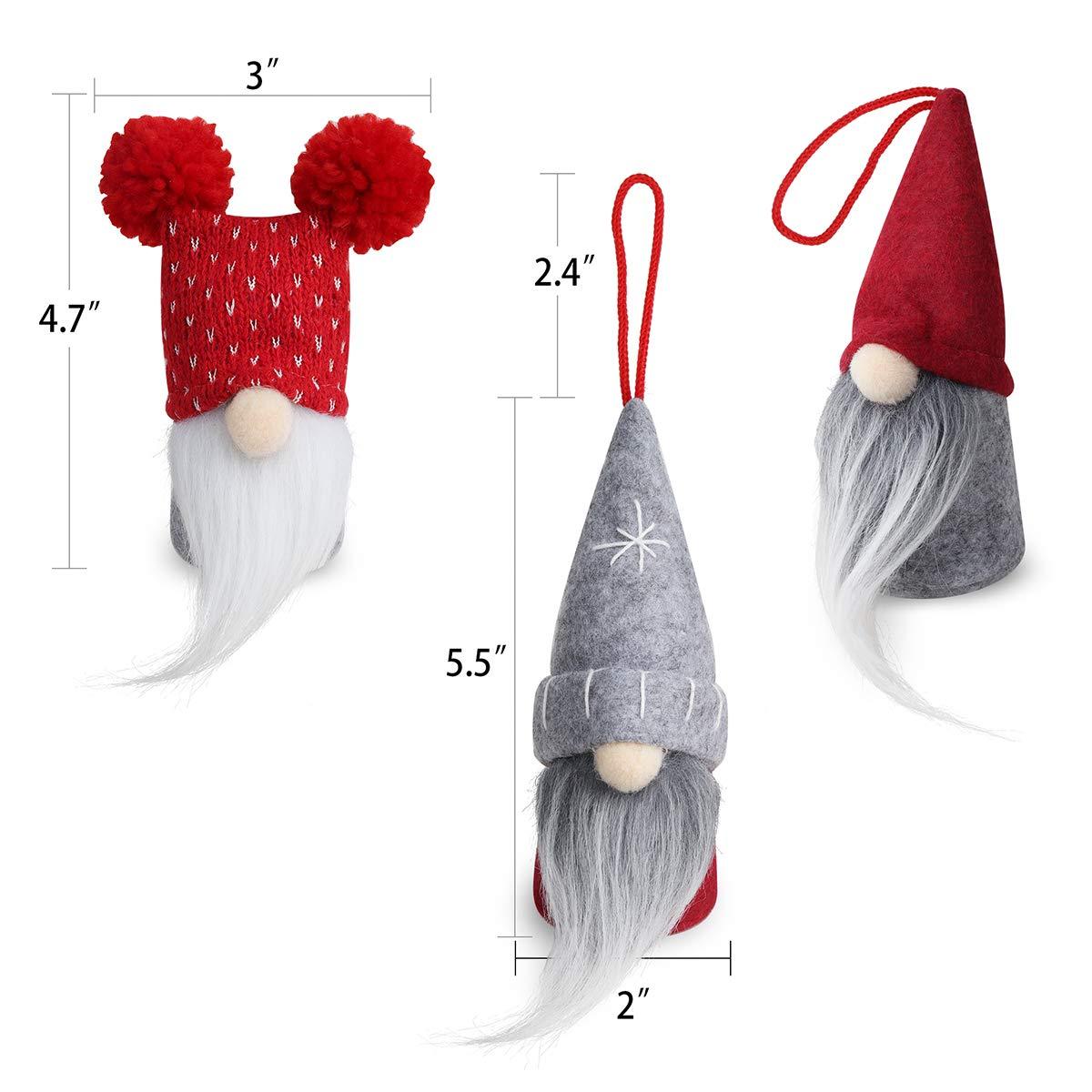 Gnome Christmas Ornaments Set of 6