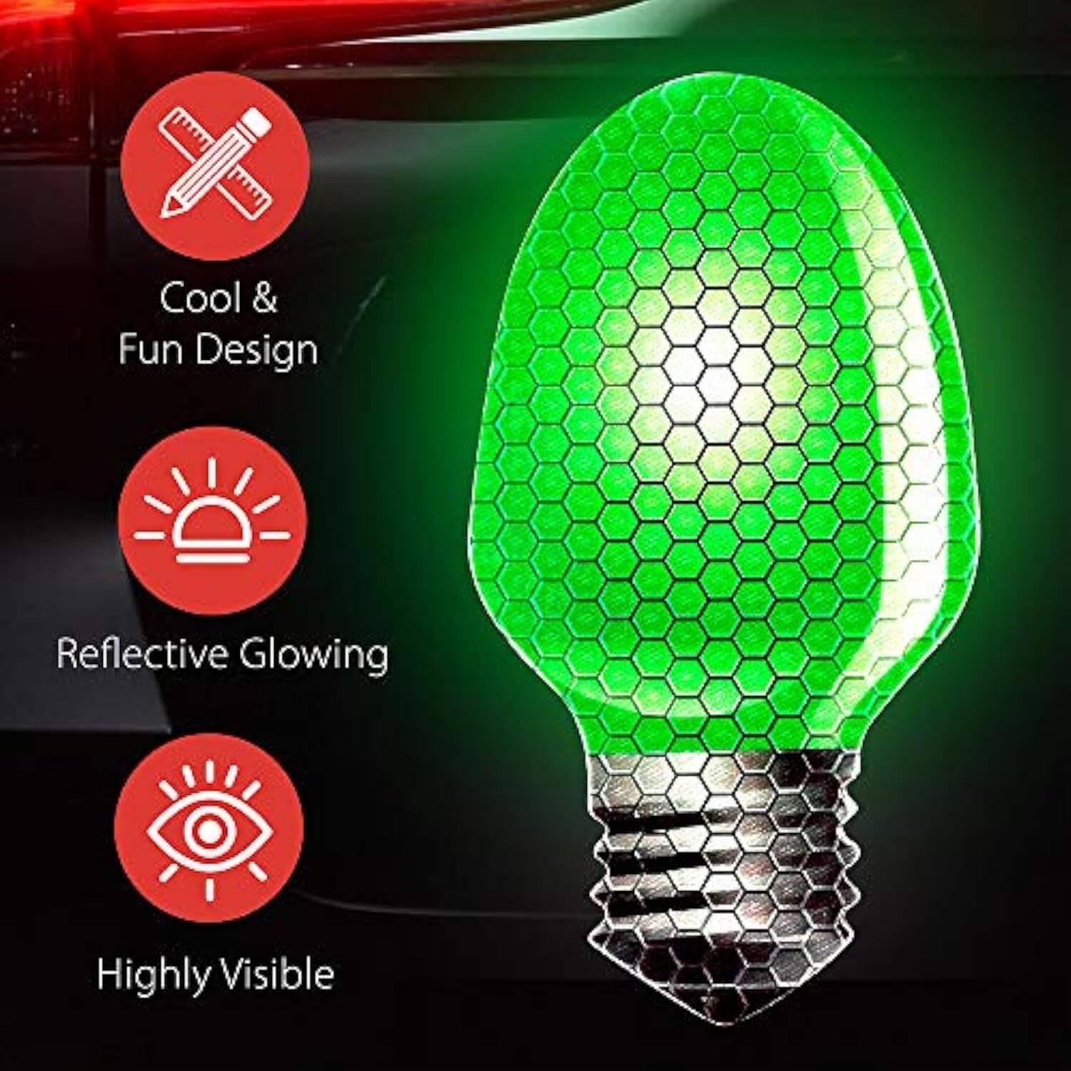 Reflective Christmas Car Magnets Set