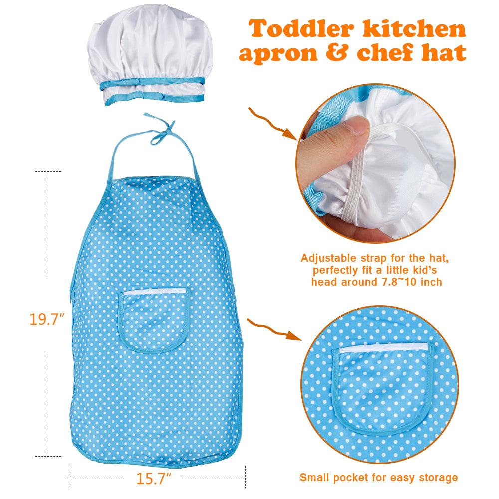 D-FantiX Pretend Play Toy Kitchen Accessories Kids Stainless Steel Cooking Pots and Pans Set