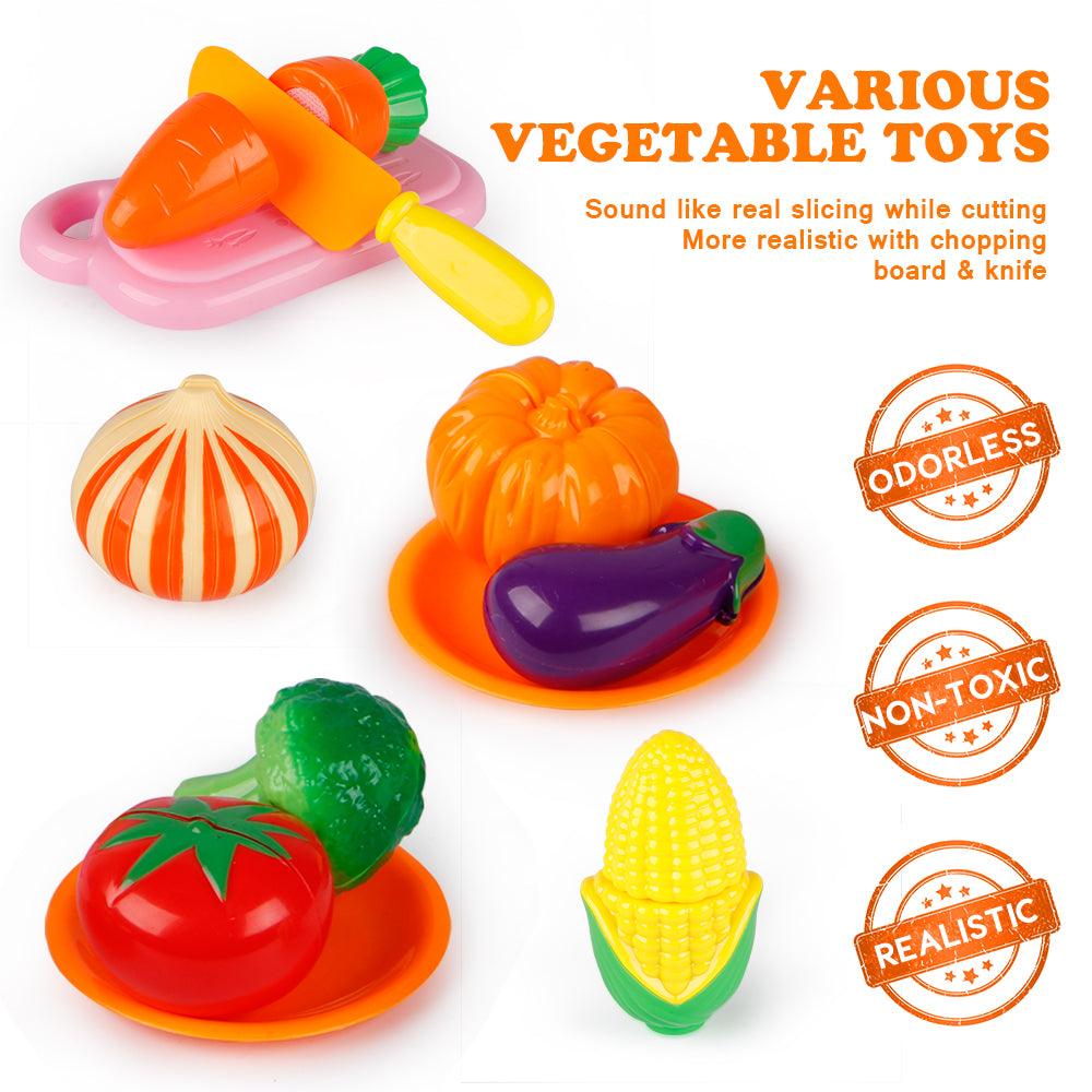 D-FantiX Pretend Play Toy Kitchen Accessories Kids Stainless Steel Cooking Pots and Pans Set