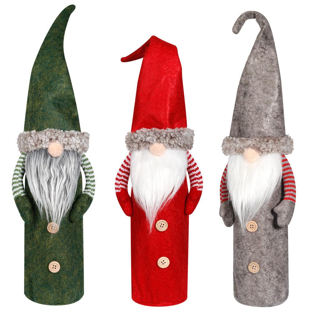 Christmas Gnomes Wine Bottle Cover