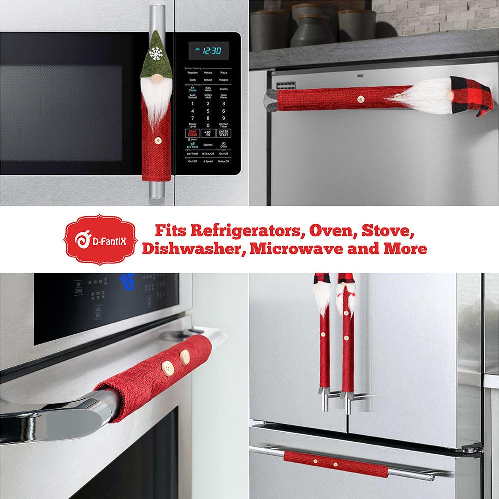 D-FantiX Gnome Christmas Refrigerator Handle Covers Set of 8