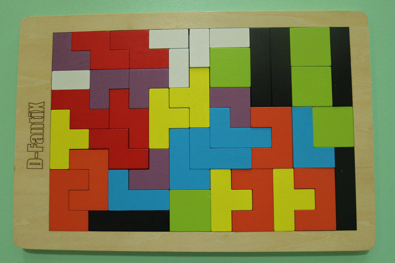 D-FantiX Wooden Blocks Puzzle Brain Teasers Toy