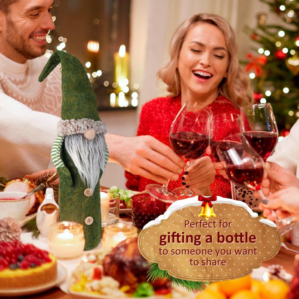 Christmas Gnomes Wine Bottle Cover