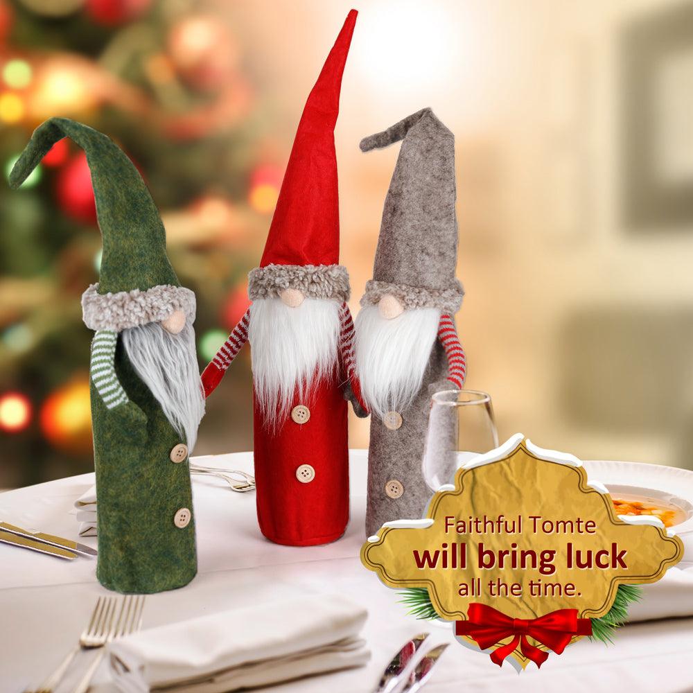 Christmas Gnomes Wine Bottle Cover