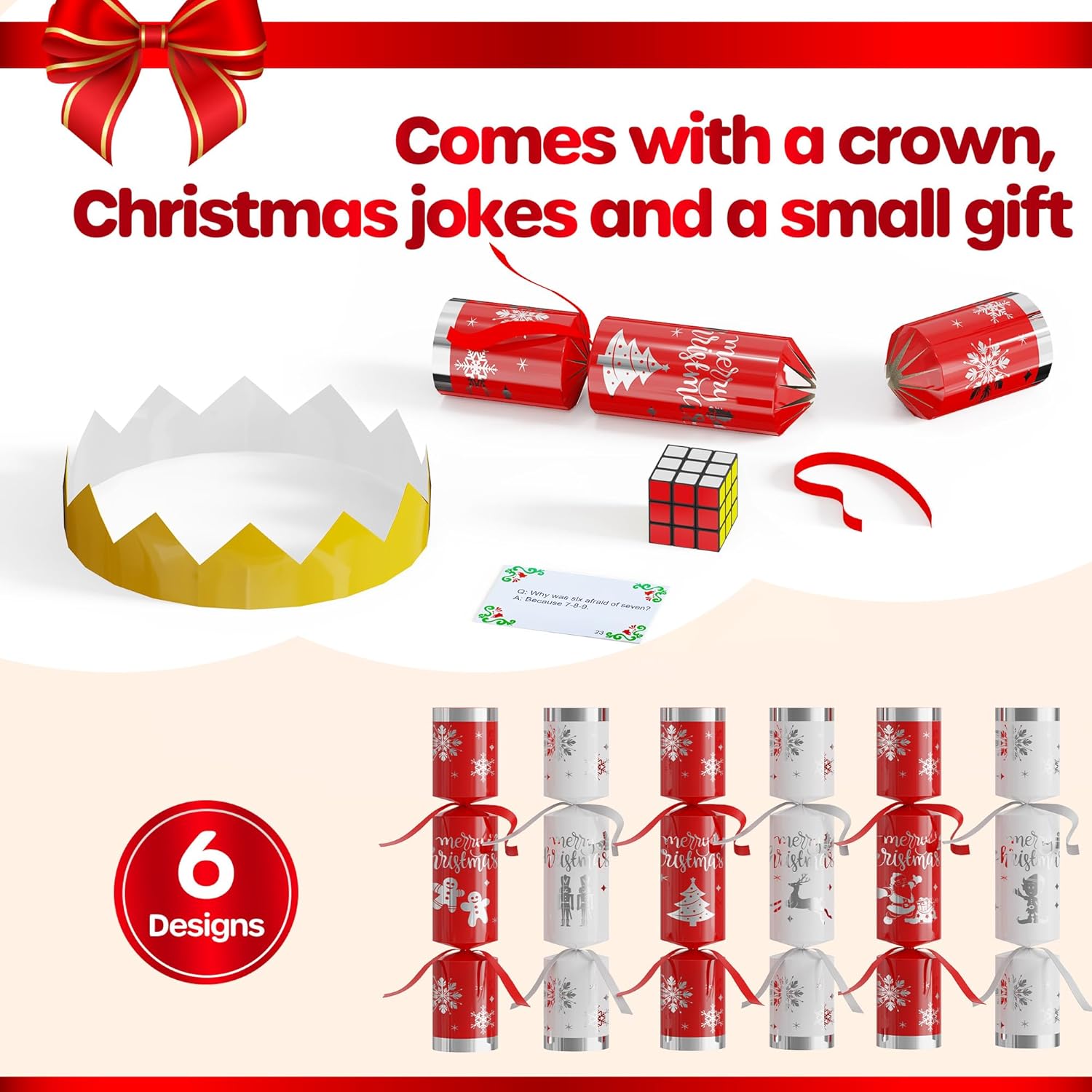 2 Pack Christmas Party Favors with Red & White Snowflake Design