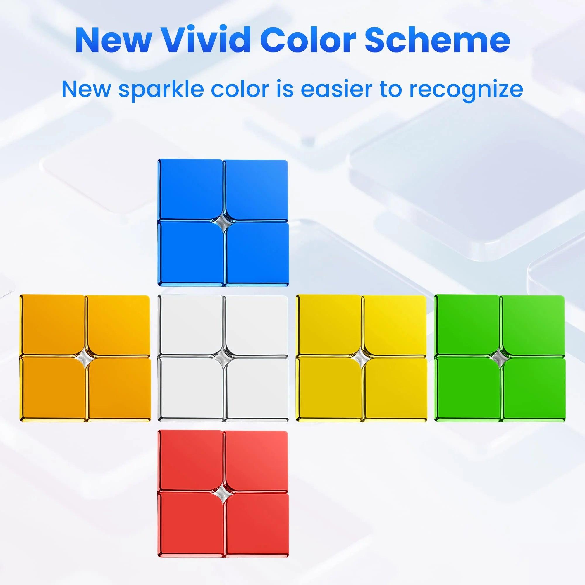 Magnetic Mirror Reflective Stickerless Speed Cube 2x2
