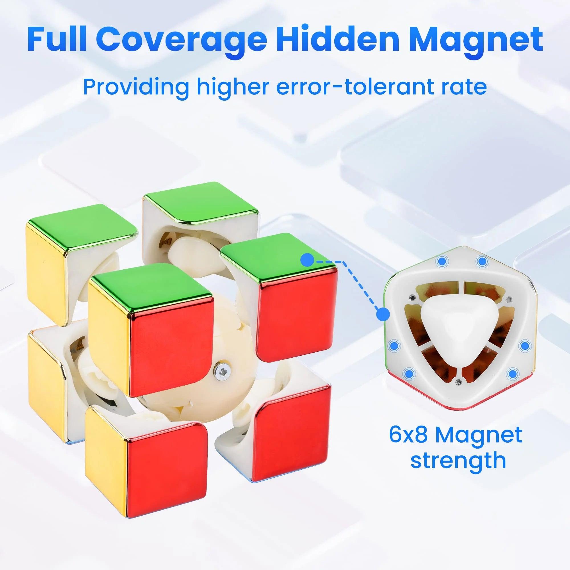 Magnetic Mirror Reflective Stickerless Speed Cube 2x2