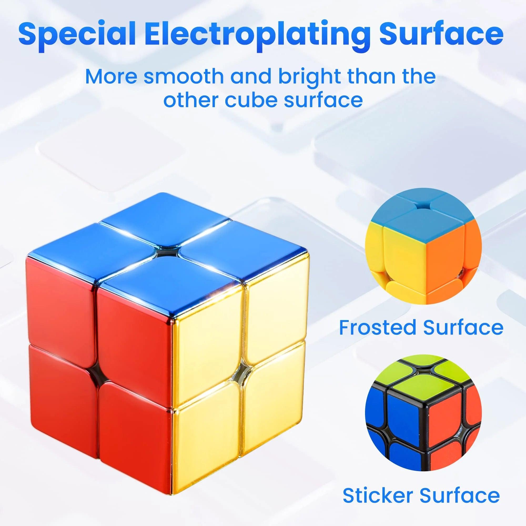 Magnetic Mirror Reflective Stickerless Speed Cube 2x2