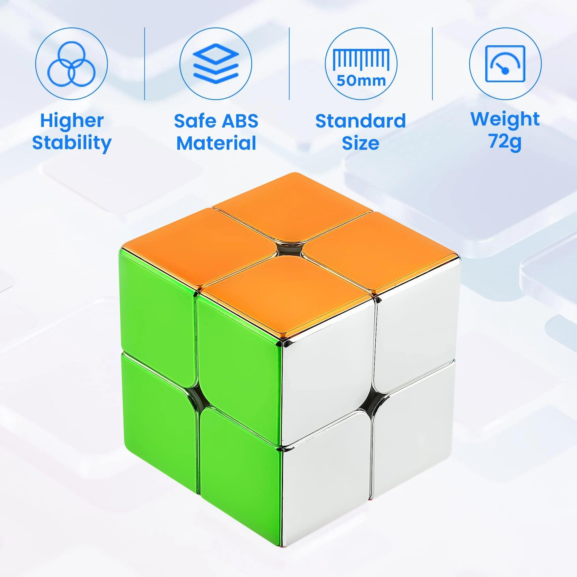 Magnetic Mirror Reflective Stickerless Speed Cube 2x2