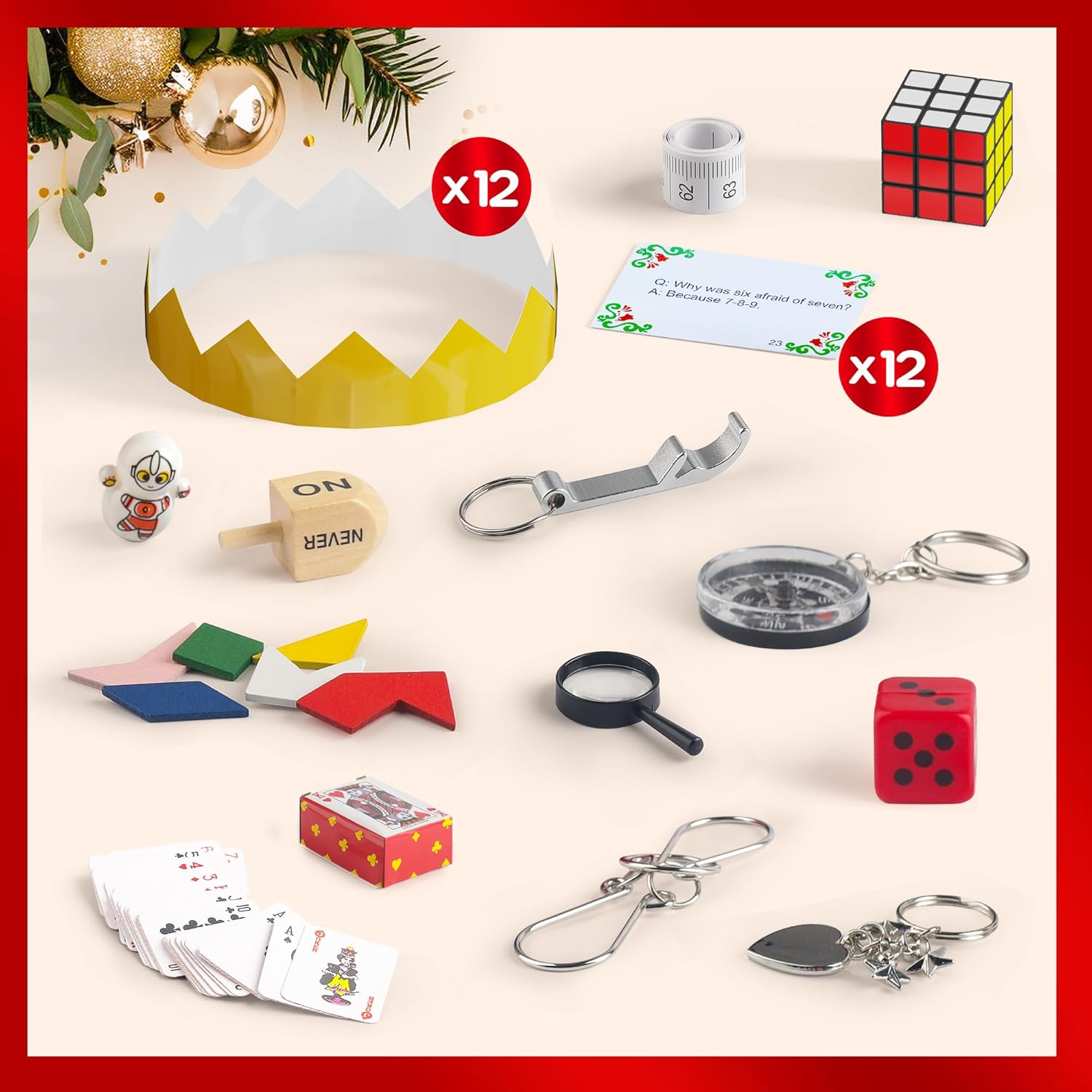 2 Pack Christmas Party Favors with Red & White Snowflake Design