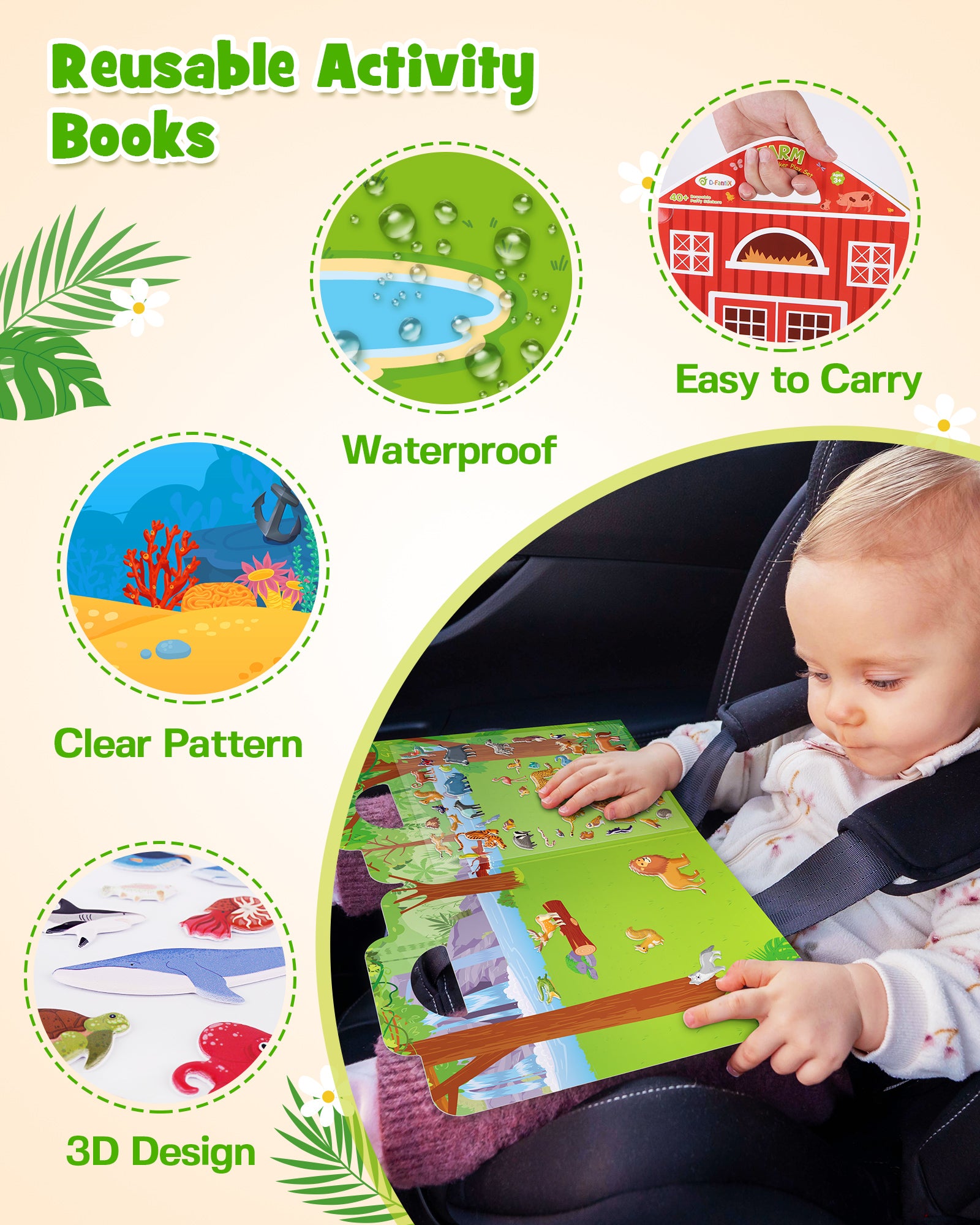 3D Puffy Stickers for Kids Ages 4-8