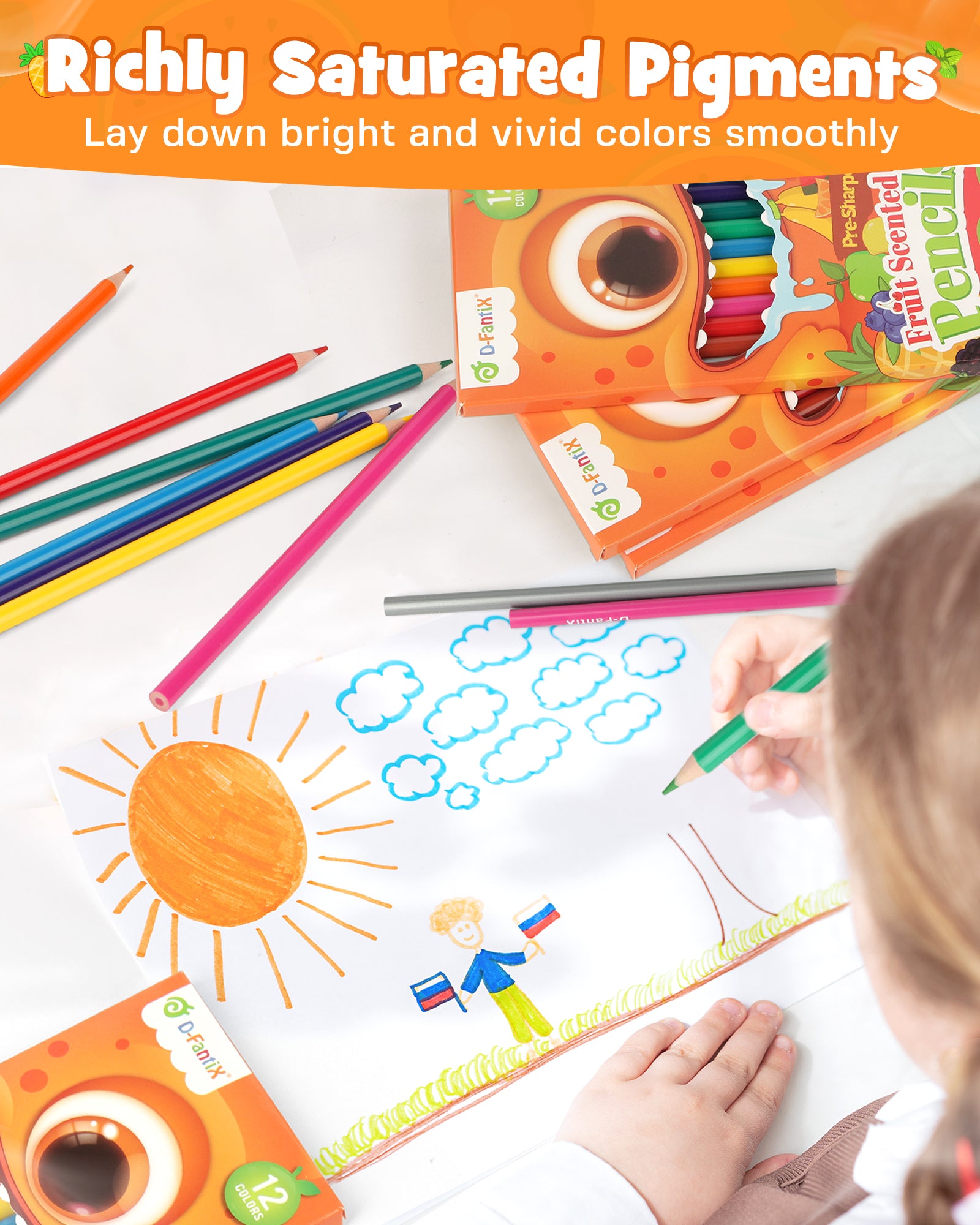 24 Pack Fruit Scented Colored Pencils Bulk