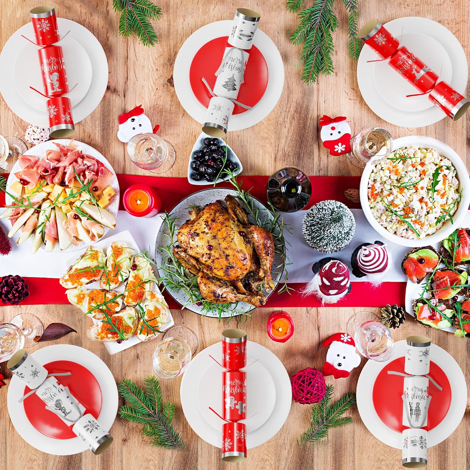 2 Pack Christmas Party Favors with Red & White Snowflake Design