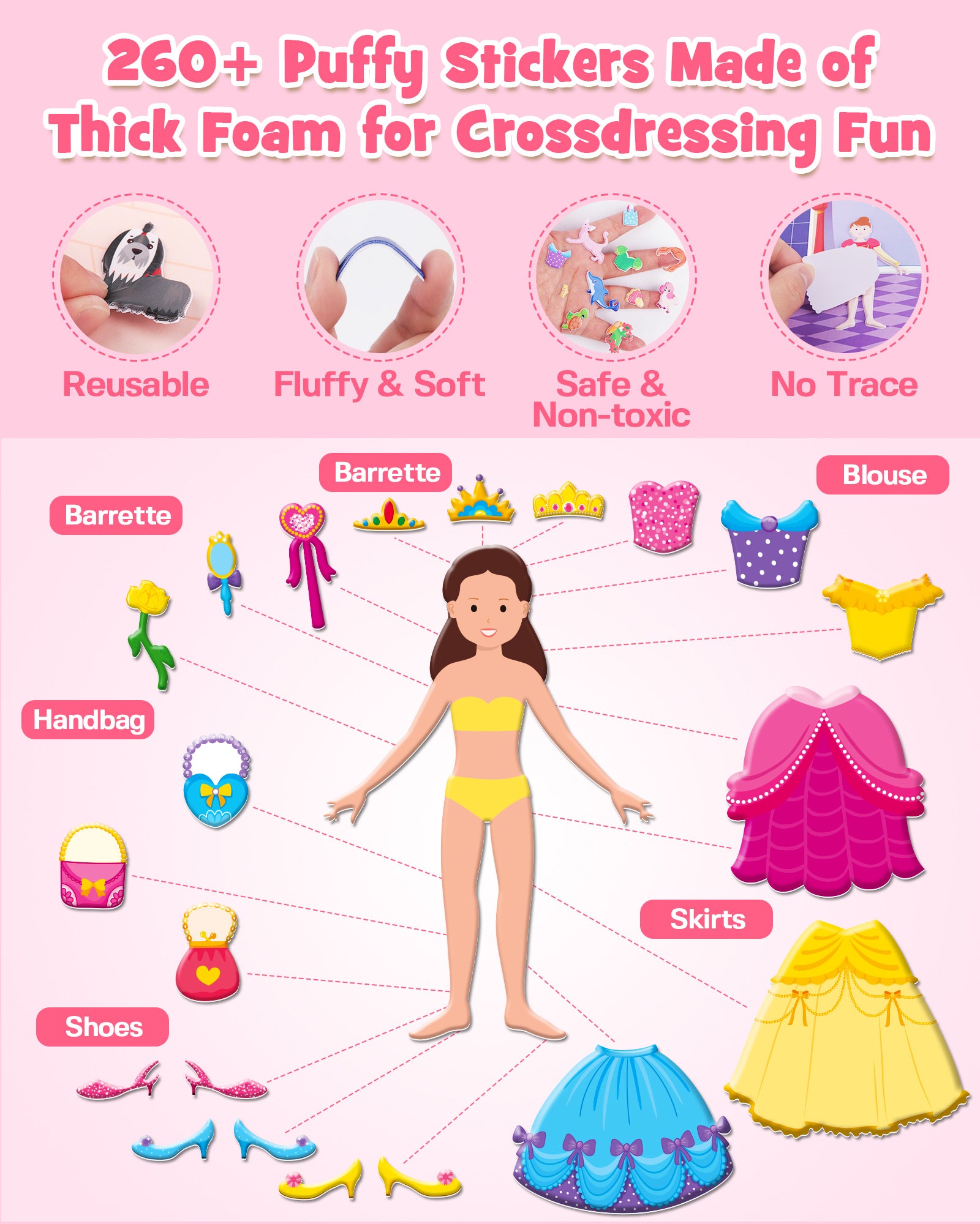 3D Puffy Stickers for Toddlers 2-4 Years