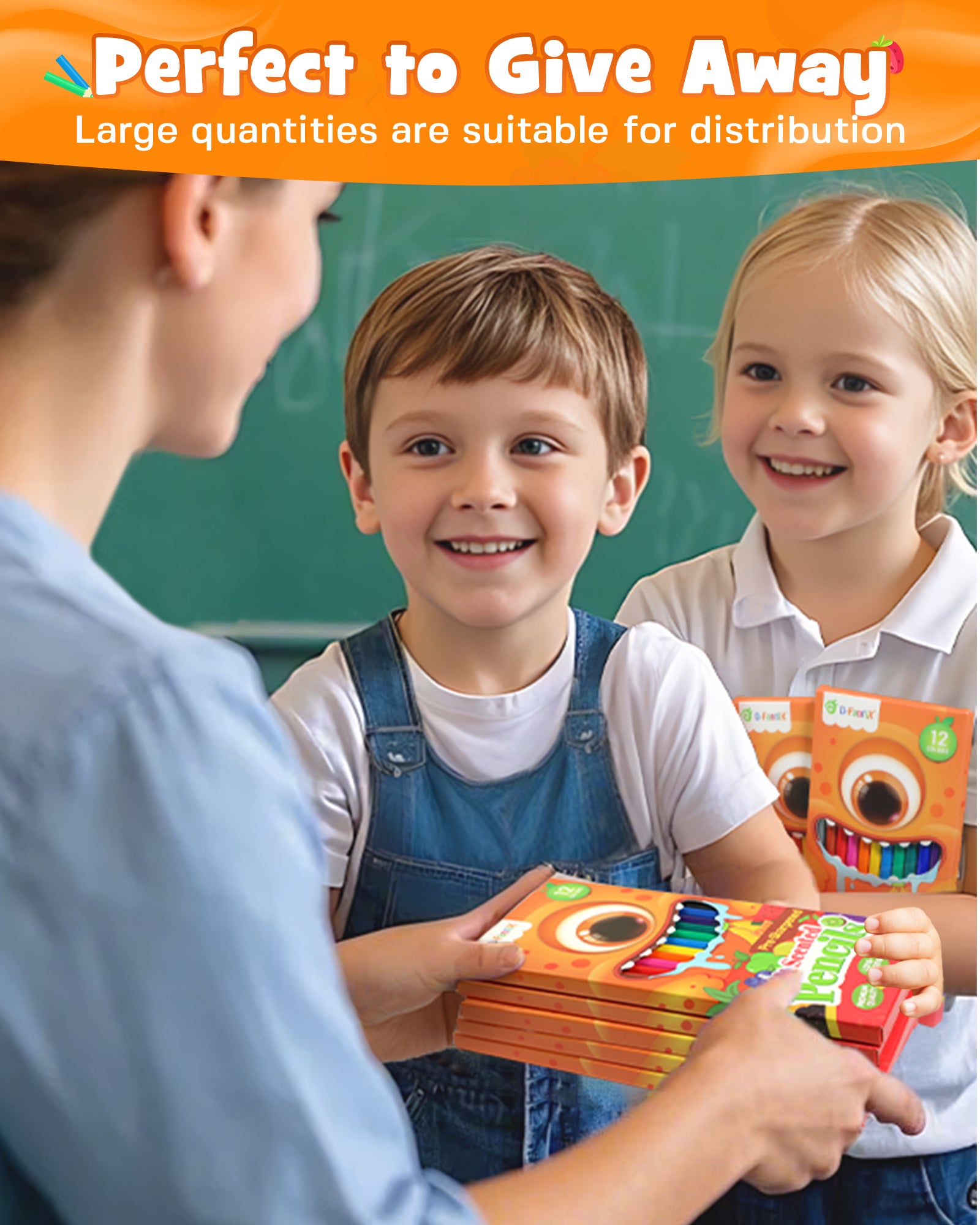 24 Pack Fruit Scented Colored Pencils Bulk