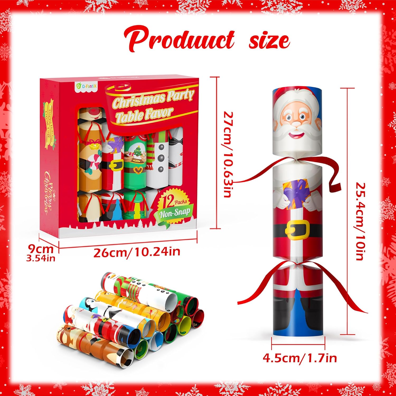 Christmas No-Snap Party Table Favors 12 Pack