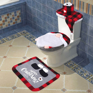 D-FantiX 5-Piece Gnome Toilet Seat Cover and Rug Set