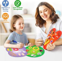 D-FantiX 55 Pcs Dry Erase Number & Alphabet Flash Cards for Toddlers