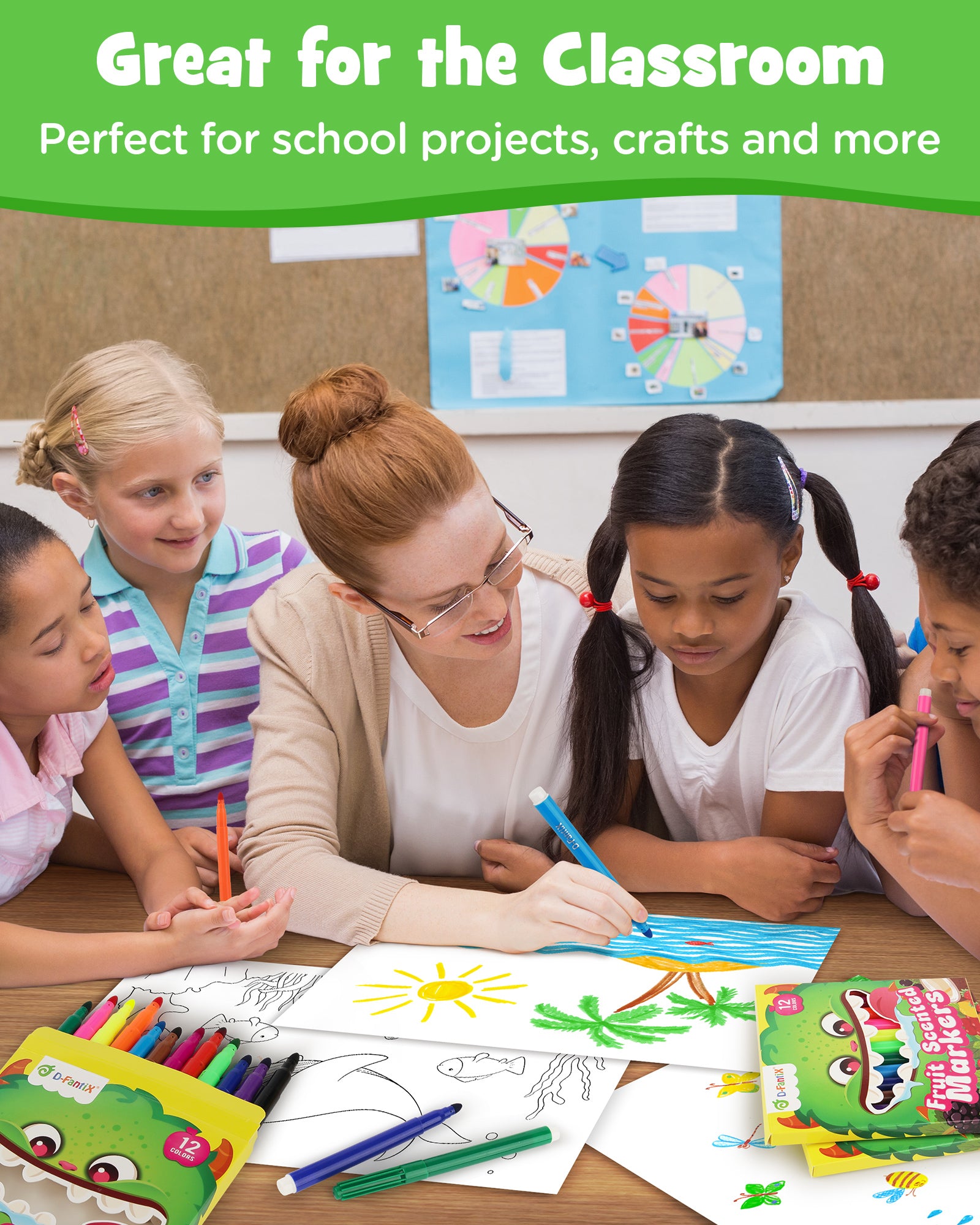 24 Packs Fruit Scented Washable Markers Bulk