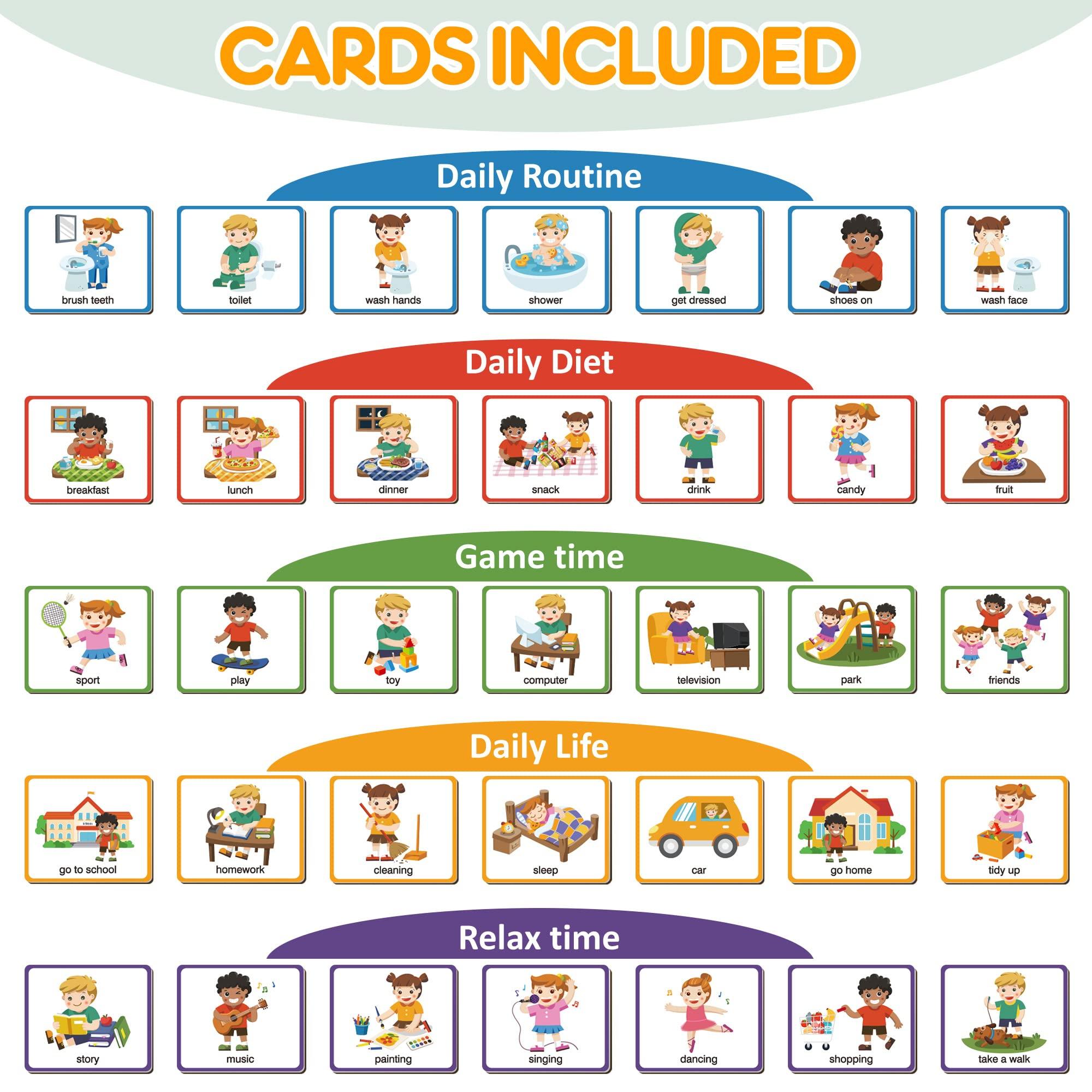 D-FantiX Visual Schedule for Kids Toddlers & Magnetic Responsibility Chart