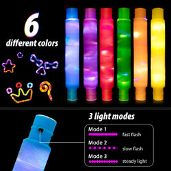 D-FantiX 12Pack LED Light Up Pop Tubes Glow Sticks