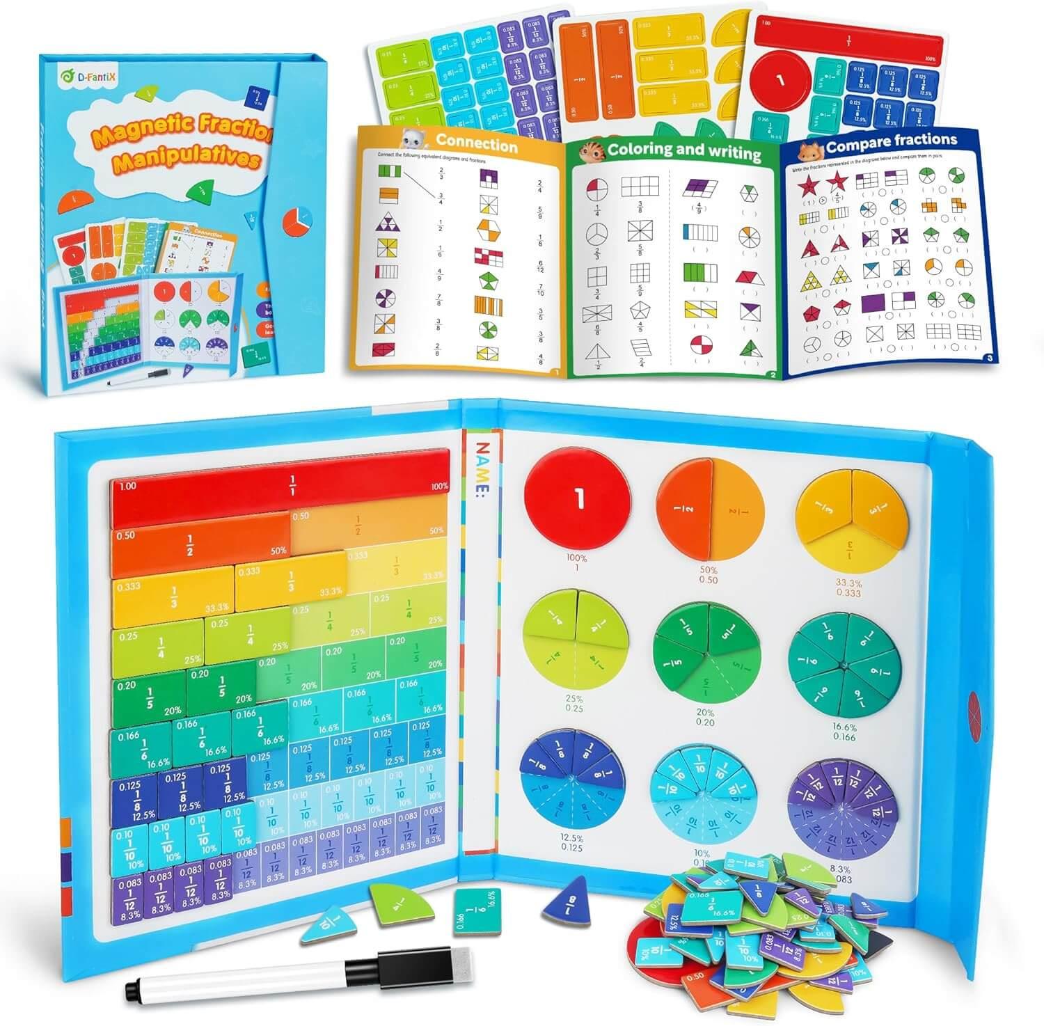 Magnetic Fraction Educational Puzzle