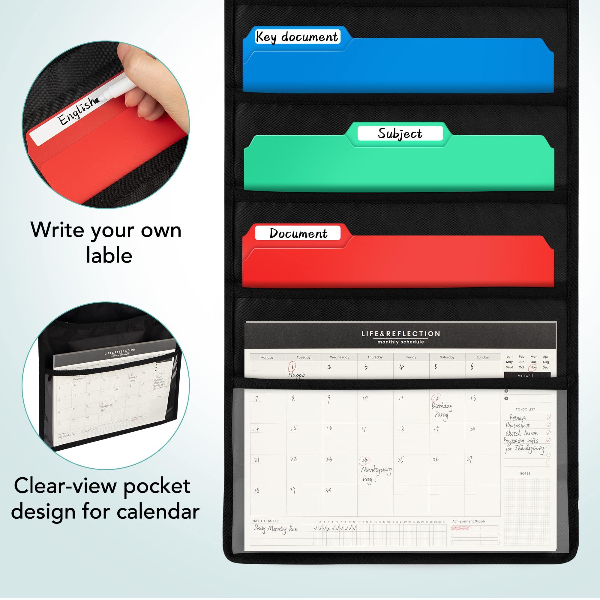 Wall Hanging File Organizer with 6 Folder