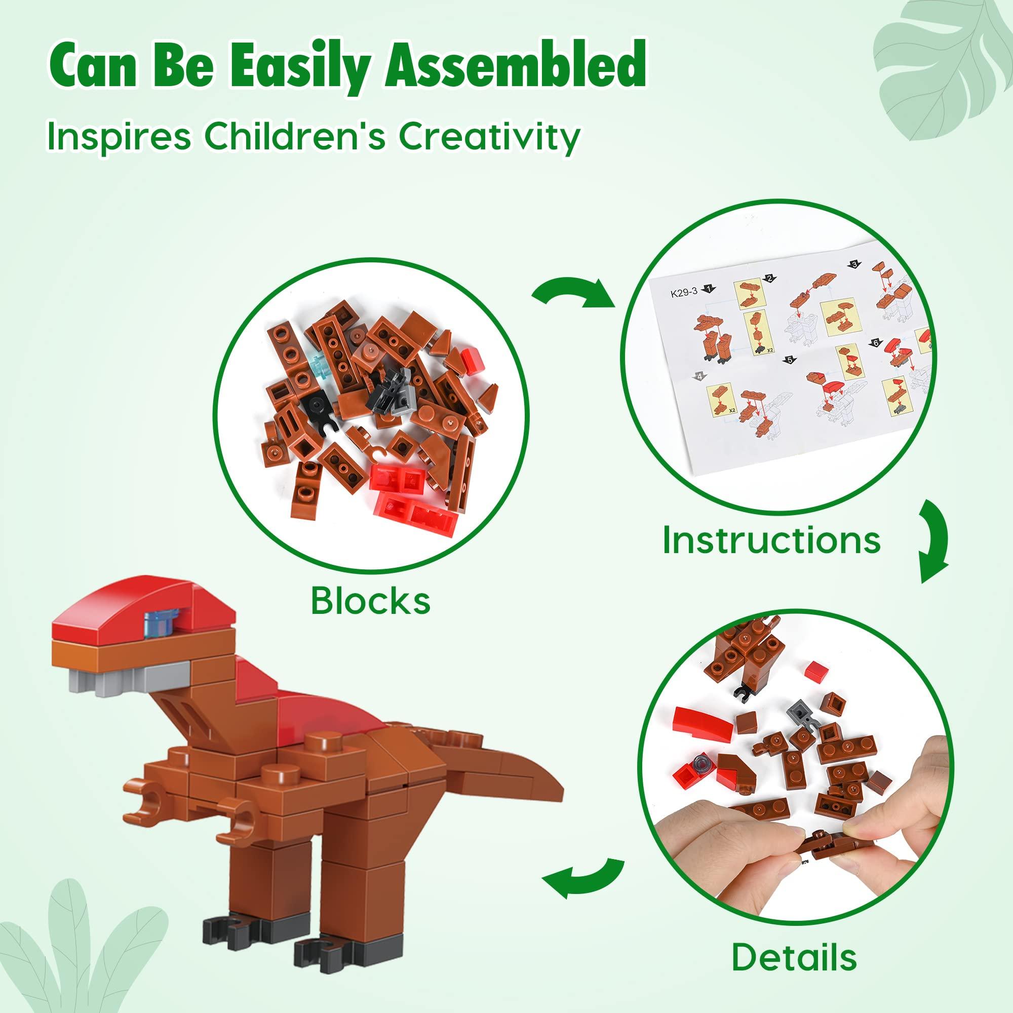 24 In 3 Mini Dinosaur Animals Building Blocks Toy Sets