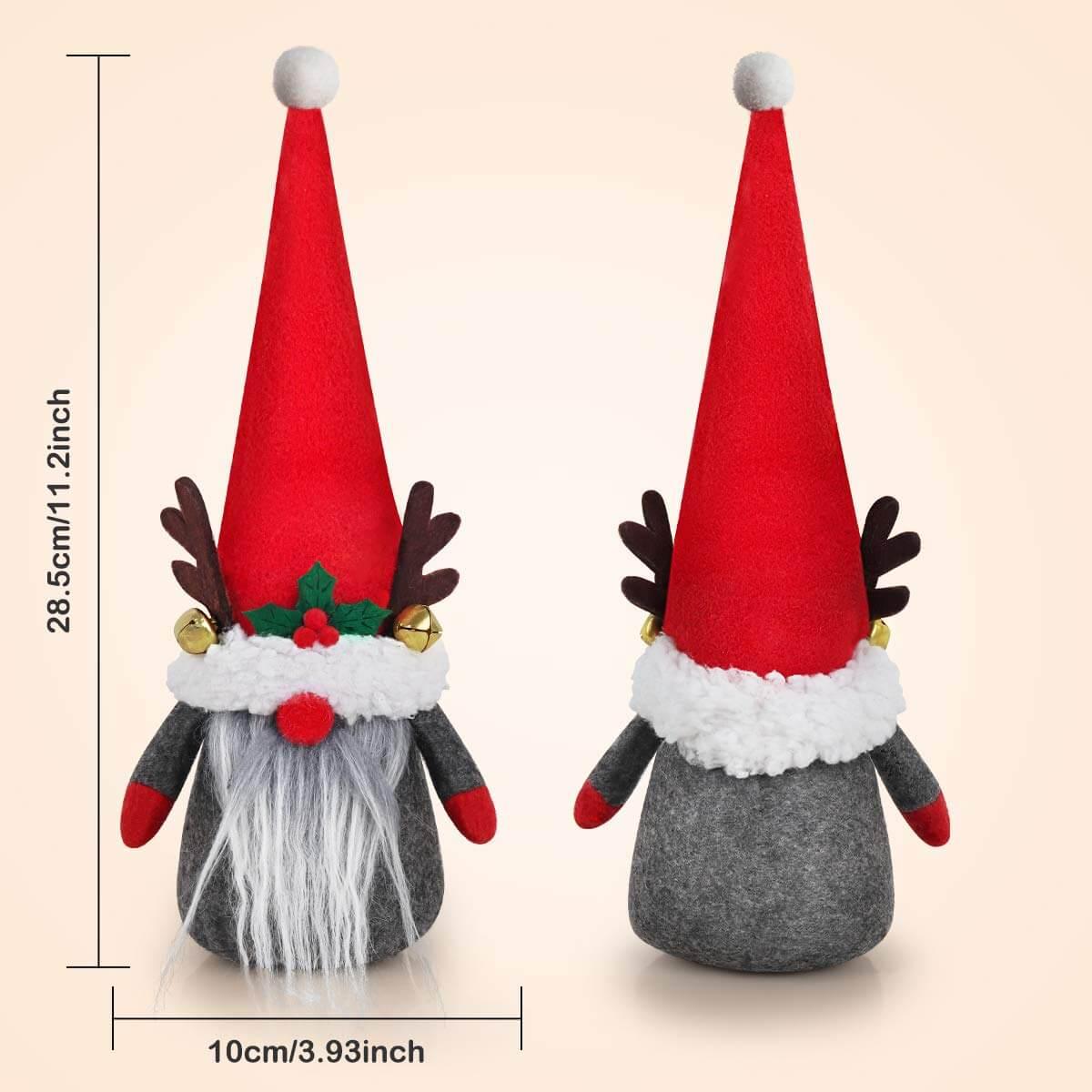 2Pack Reindeer Christmas Gnomes Plush with Bell