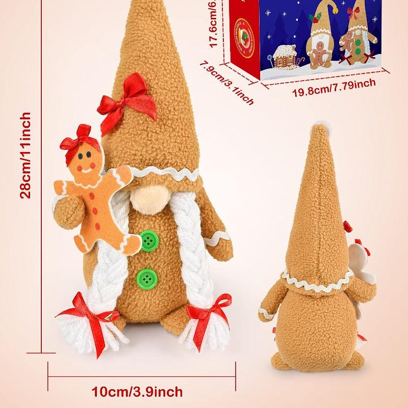 Christmas Gingerbread Man Gnomes Plush Doll Sets