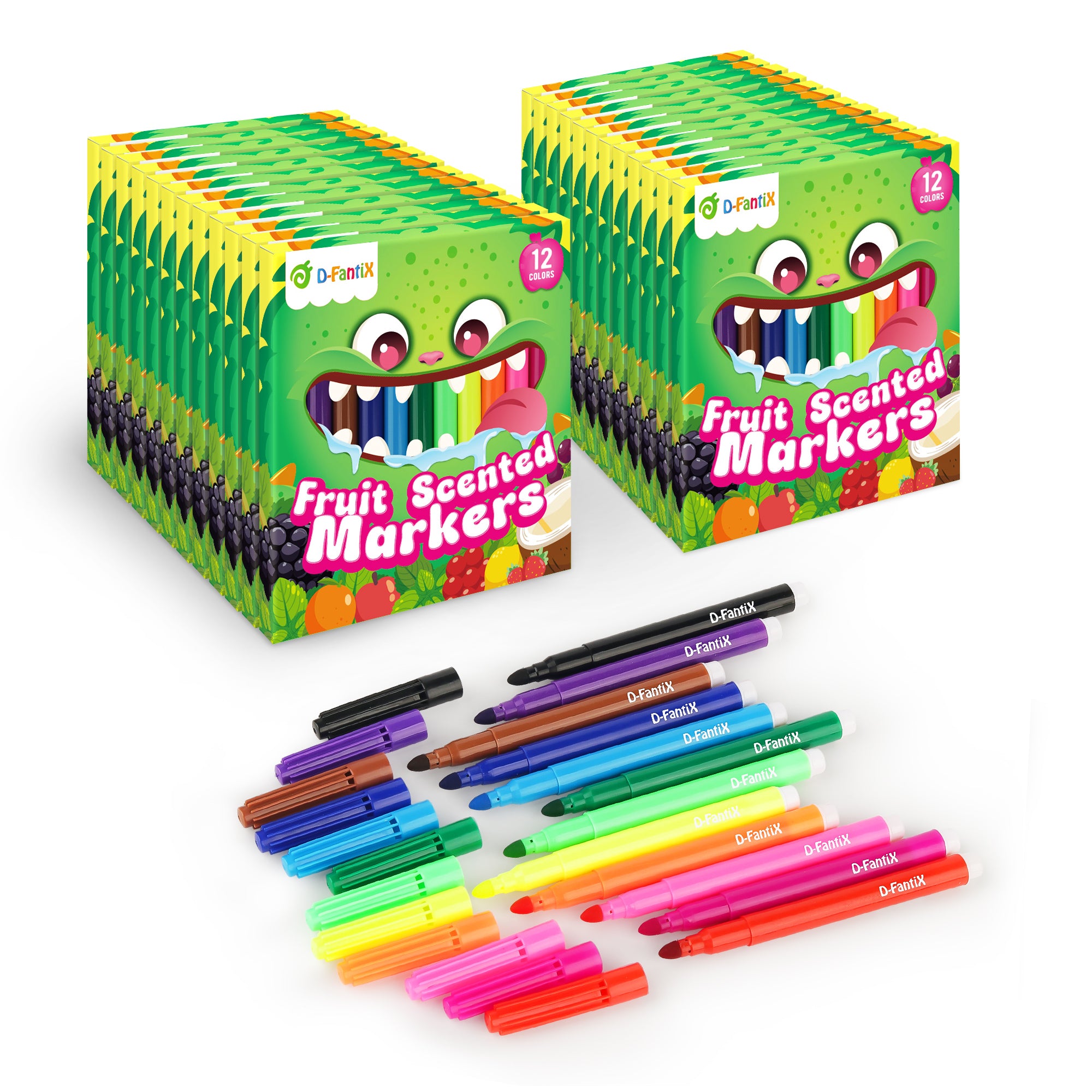 24 Packs Fruit Scented Washable Markers Bulk