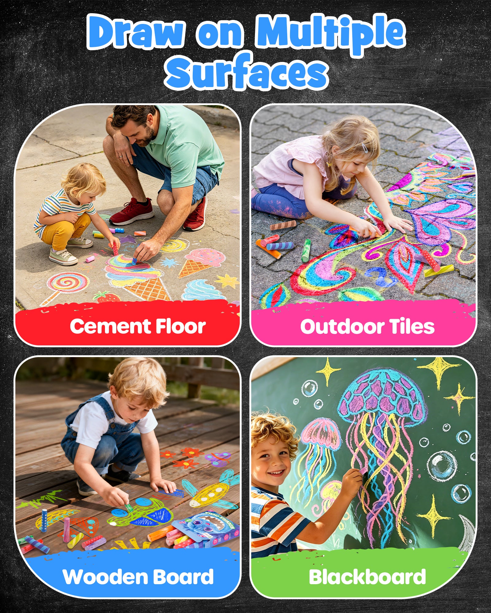 Washable Sidewalk Chalk for Kids