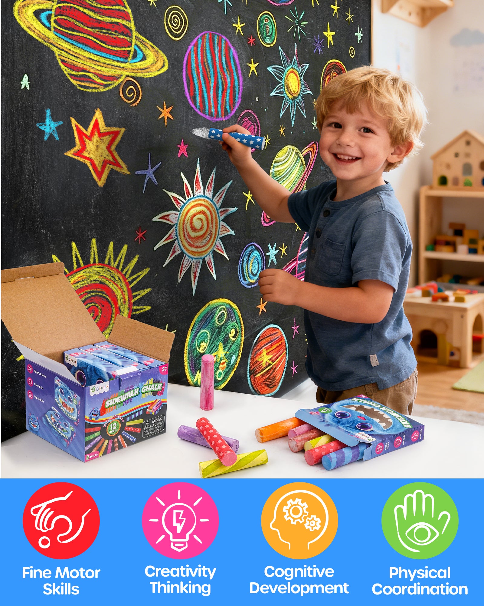 Washable Sidewalk Chalk for Kids