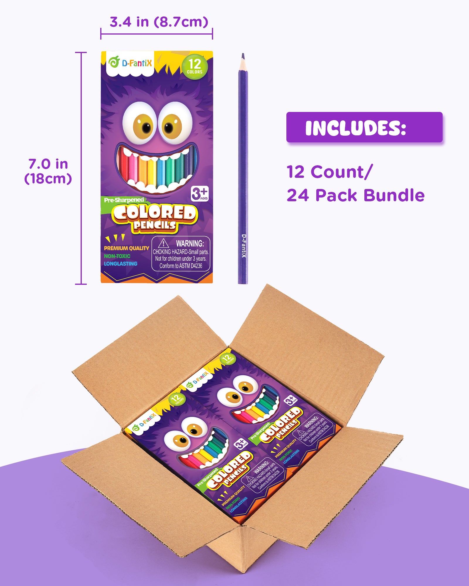 24 Packs Colored Pencils Bulk