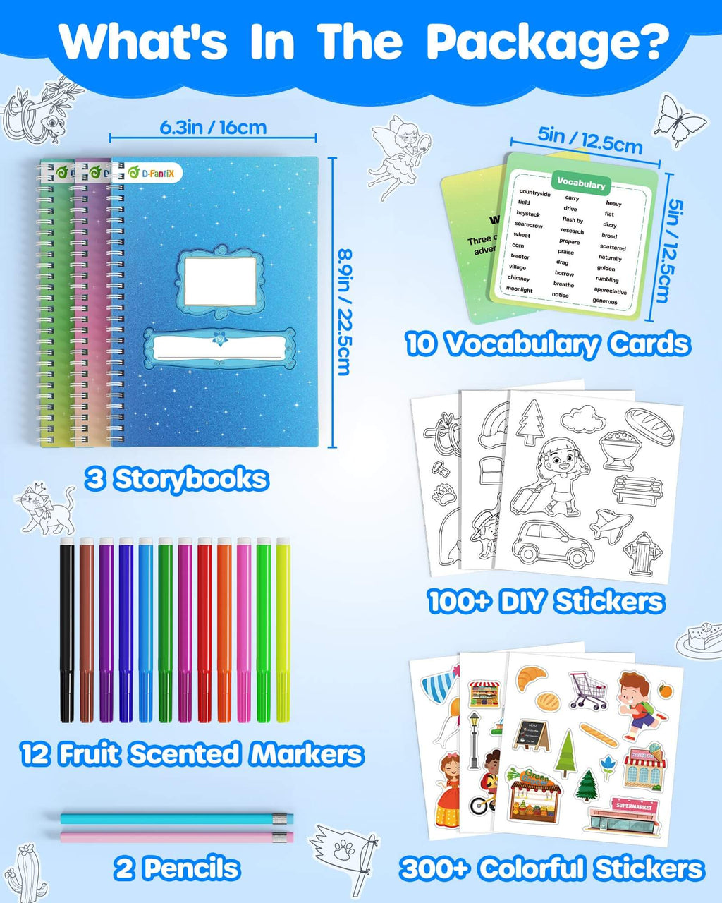 Comic Book Hardback Hardcover Comic Book Making Kit with Stickers