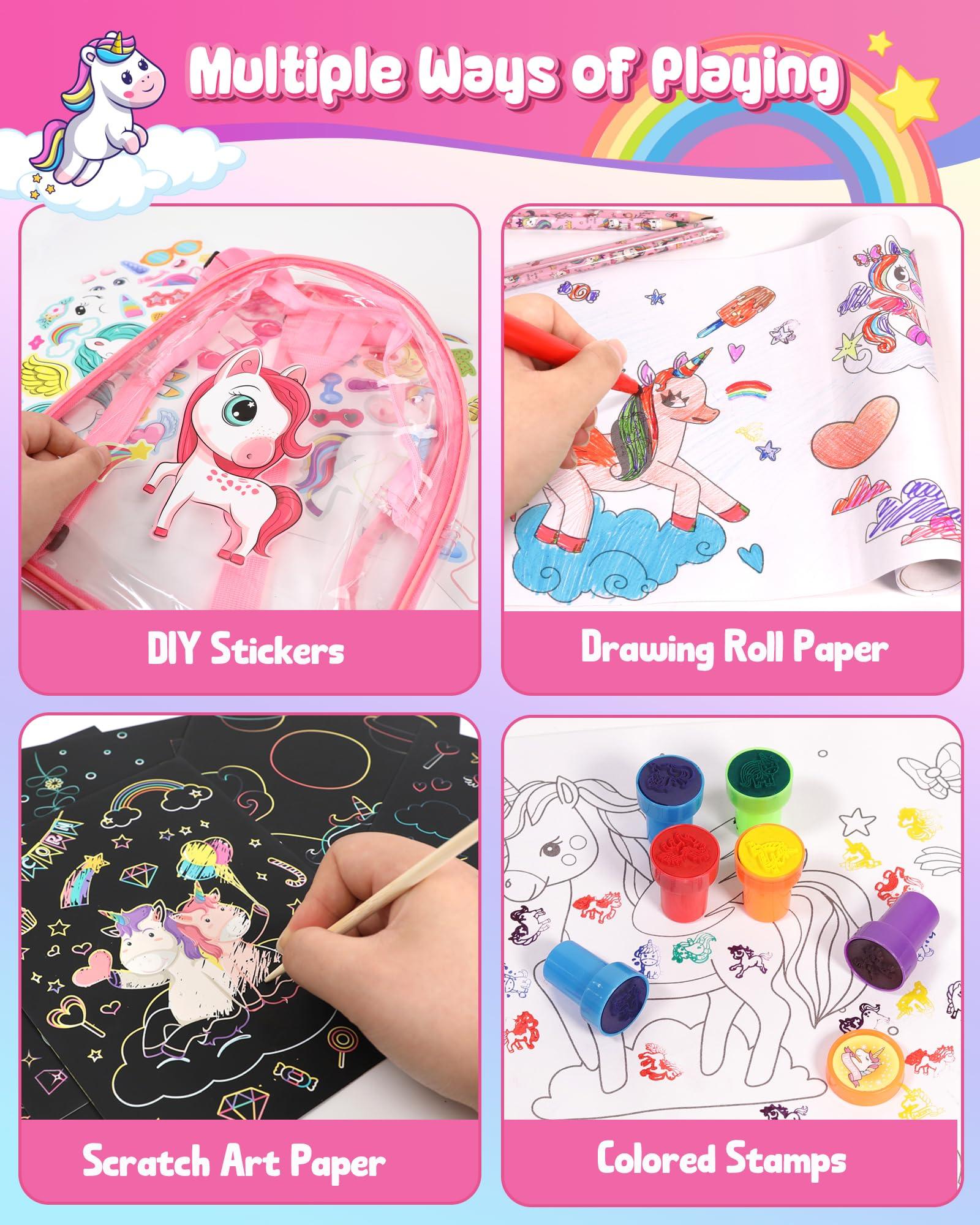 Unicorn Art Supplies Clear Backpack
