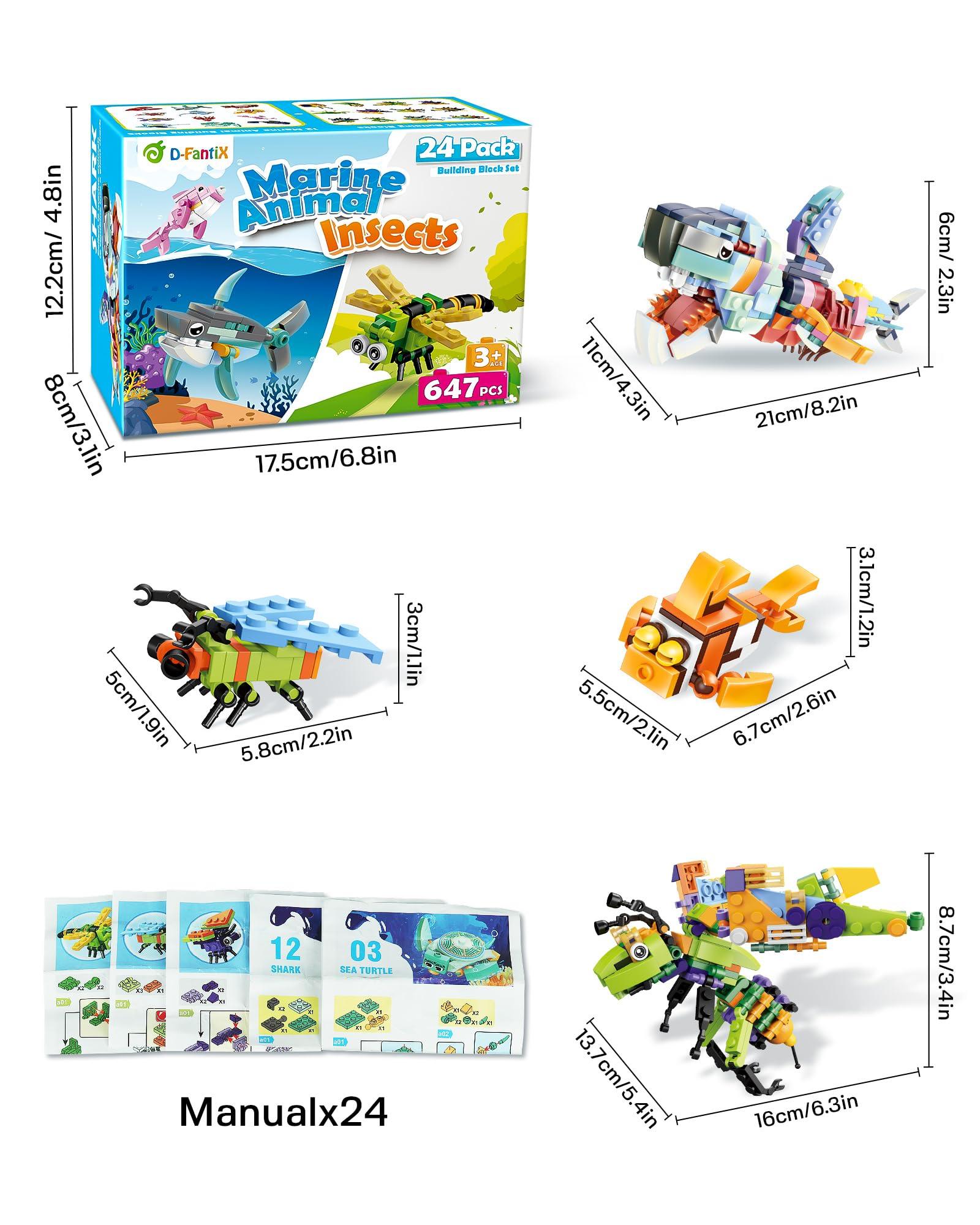 647 PCS Marine Animals and Insects Building Blocks Sets