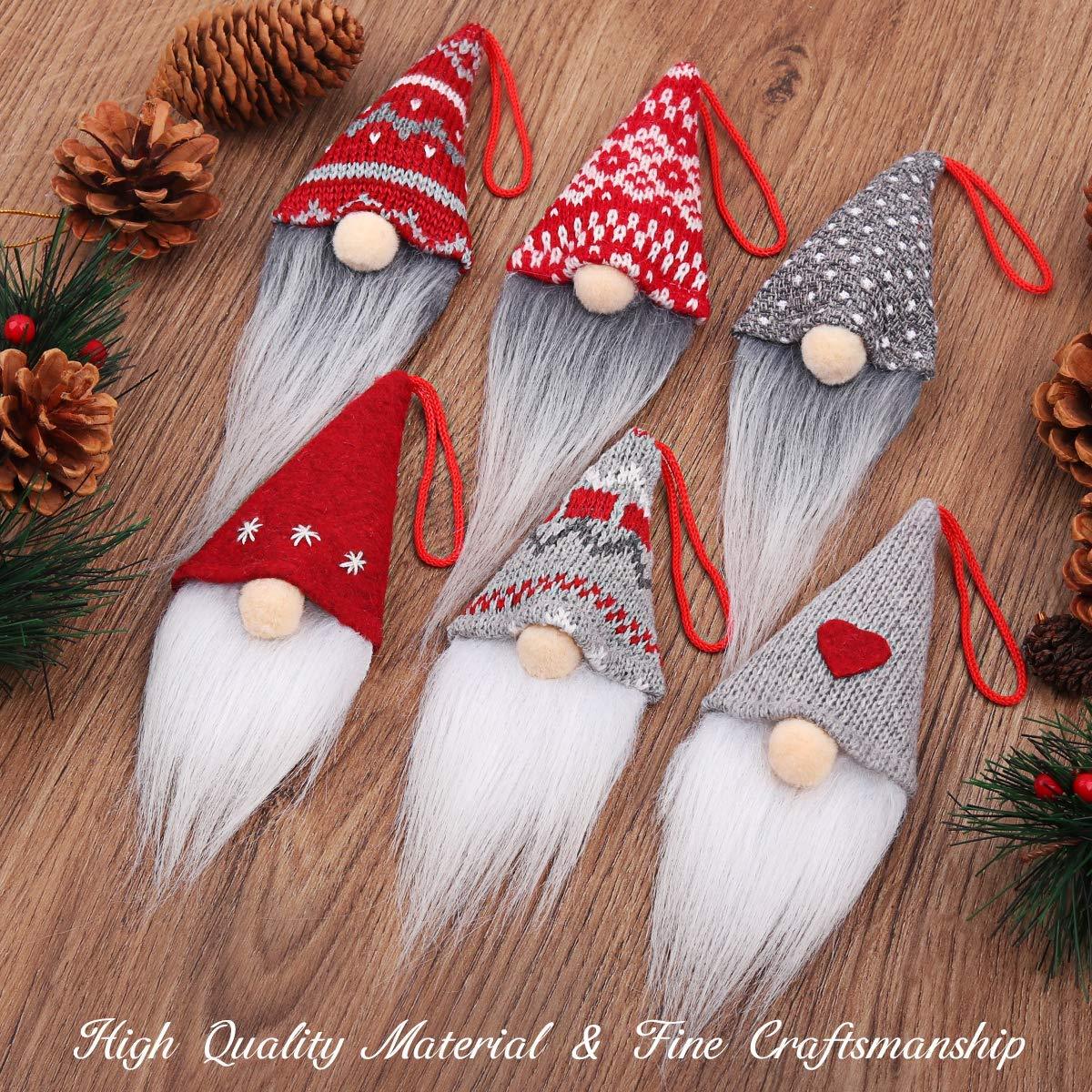 Gnome Christmas Ornaments Set of 6