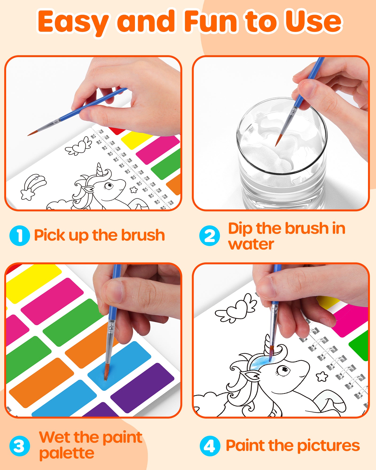 Paint with Water Coloring Books for Kids Ages 4-8-12