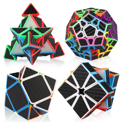 D-FantiX Z Cube Carbon Fiber Speed Cube Bundle-Pyramid Megaminx 3x3 Skewb Square-1