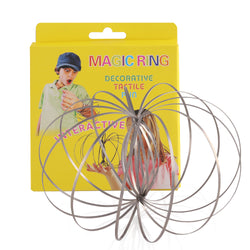 D-FantiX Steel Flow Ring Toys Kinetic Spring Magic Rings Sensory Interactive Novelty Toy